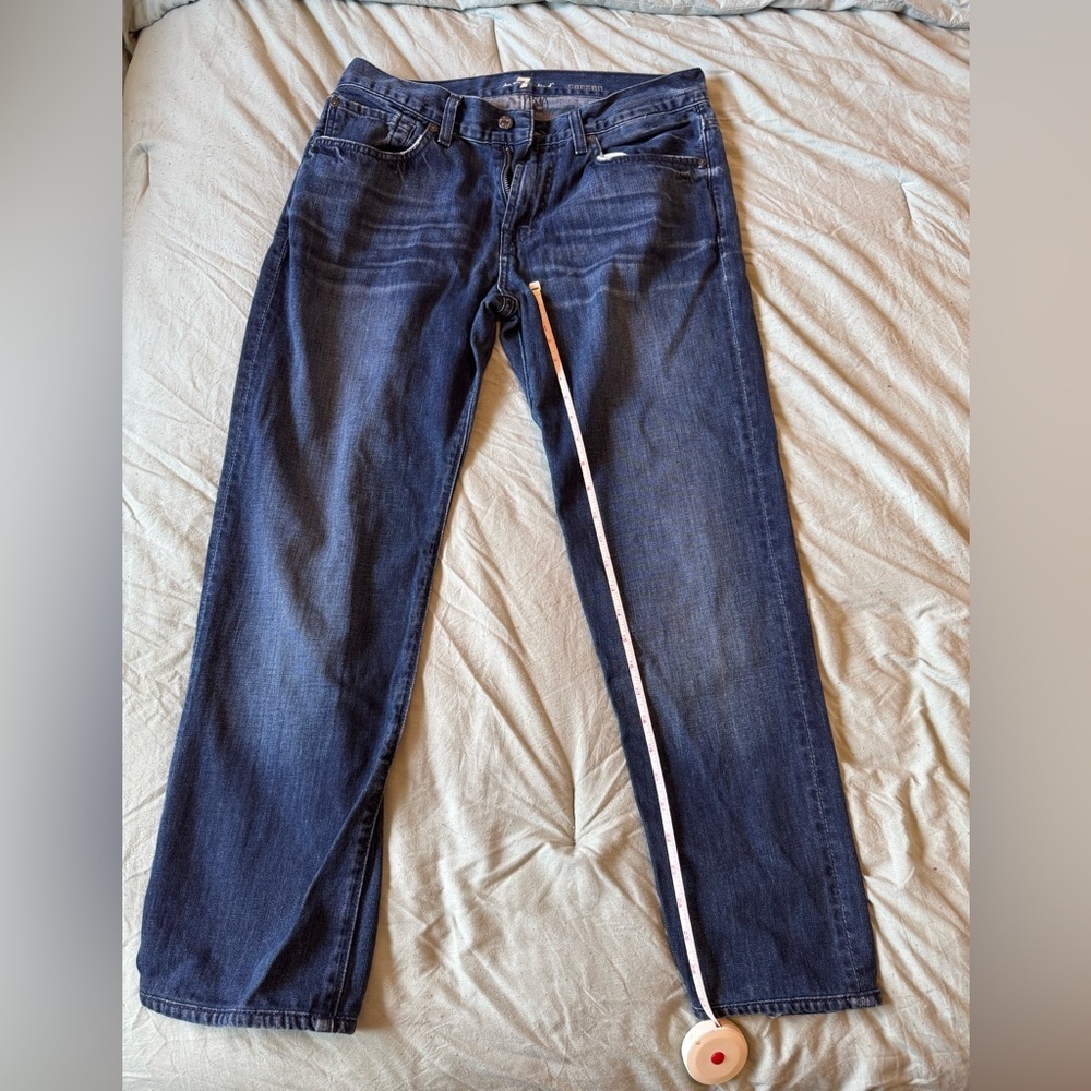 7 For All Mankind Boyfriend Jeans in Dark Indigo Blue